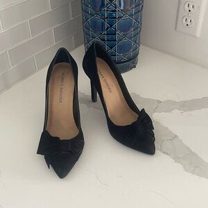 Audrey Brooke Black Velvet Heels